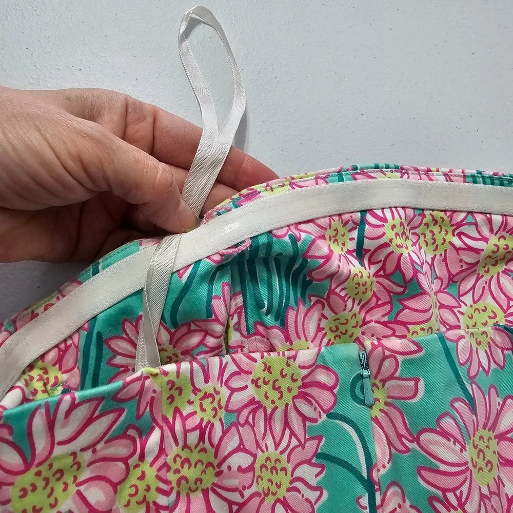 Vintage Lilly Pulitzer Strapless Floral Dress 4 Teal Pink Preppy Coastal Y2K - Picture 8 of 14